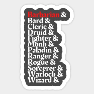 I'm The Barbarian - D&D Class Print T-Shirt Sticker